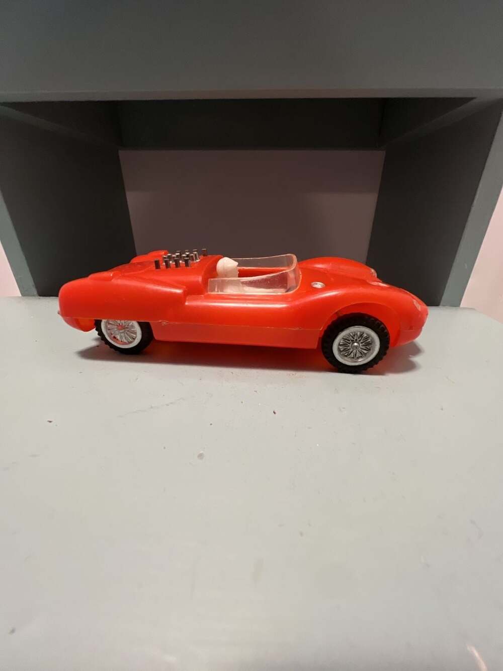 Vintage Cooper Ford Red Plastic Friction Toy Racing Car